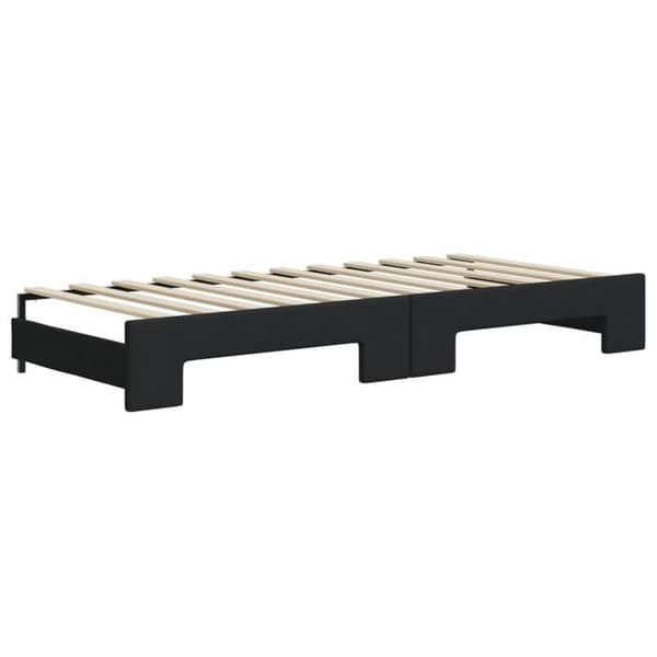 Maison Exclusive - Sengebænk med udtræk og sort madras 100x200 cm stof