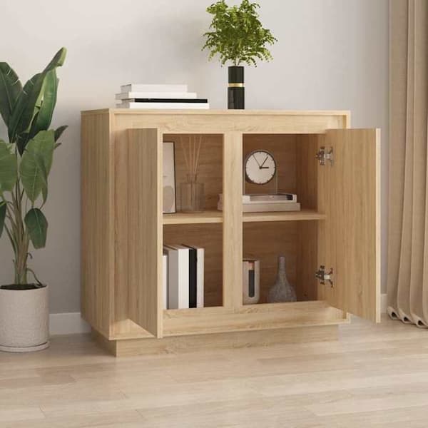 Maison Exclusive - Buffé ek sonoma 80x34x75 cm ingenjörsträ