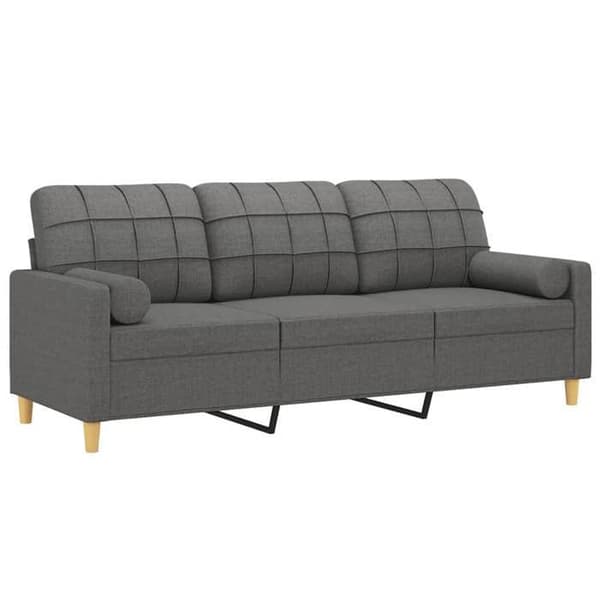 Soffa 3 platser - Maison Exclusive - Mörkgrå - Tyg 100% polyester - Metallram mörkgrå