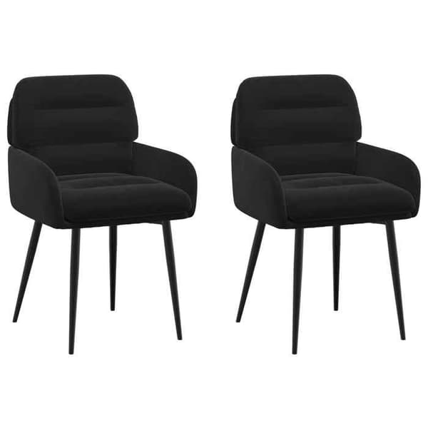 Maison Exclusive - Matstolar 2 st Sammet Svart 59 x 59,5 x 90 cm