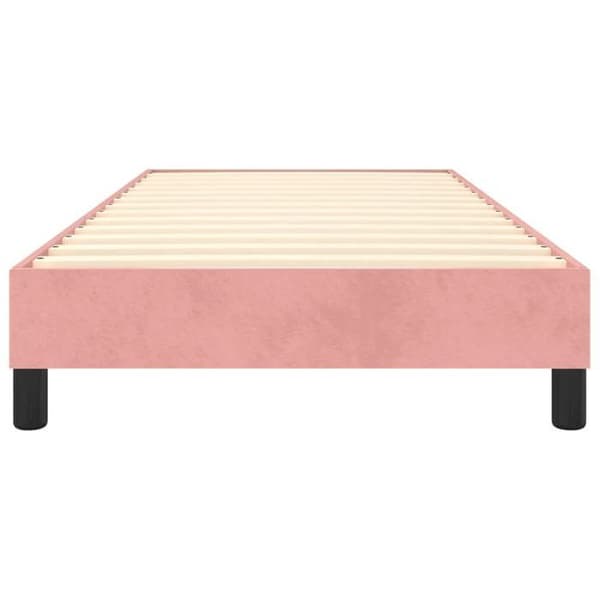 Maison Exclusive - Sängram med ribbor rosa 90x200 cm sammet rosa
