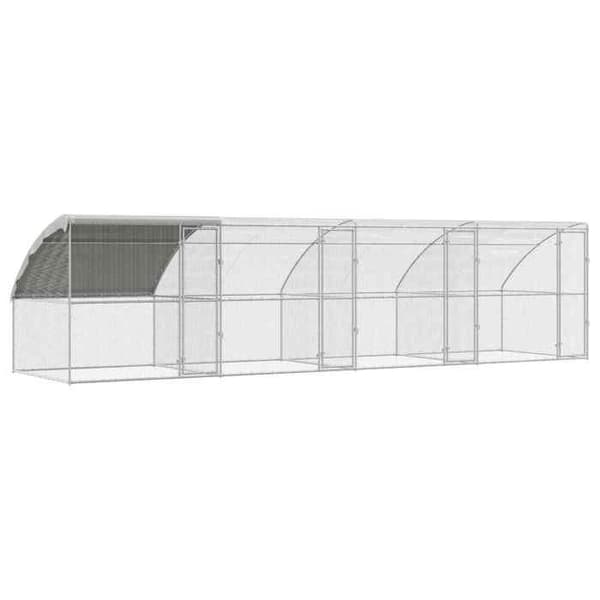 Maison Exclusive - Hönsgård 4 st Silver 800 x 200 x 200 cm Stål och PE Silver