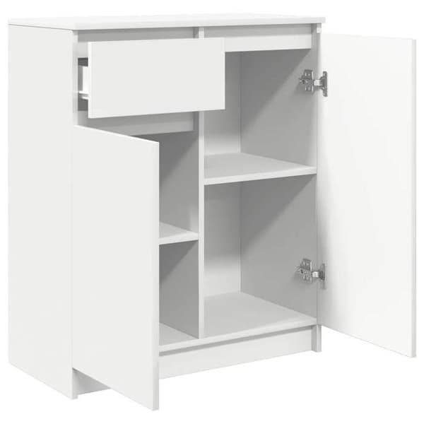 Maison Exclusive - Buffé med låda vit 71x35x84 cm ingenjörsträ Vit