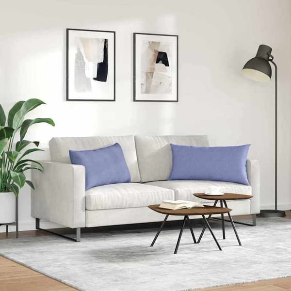 Soffkuddar - EXKLUSIVT HEM - Ren design - Denimblå - 80 x 40 cm - Set om 2 denim blå