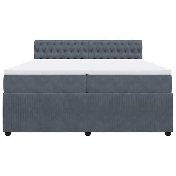 Maison Exclusive - Sänkylaatikko ja harmaa samettimatrassi 200x200cm