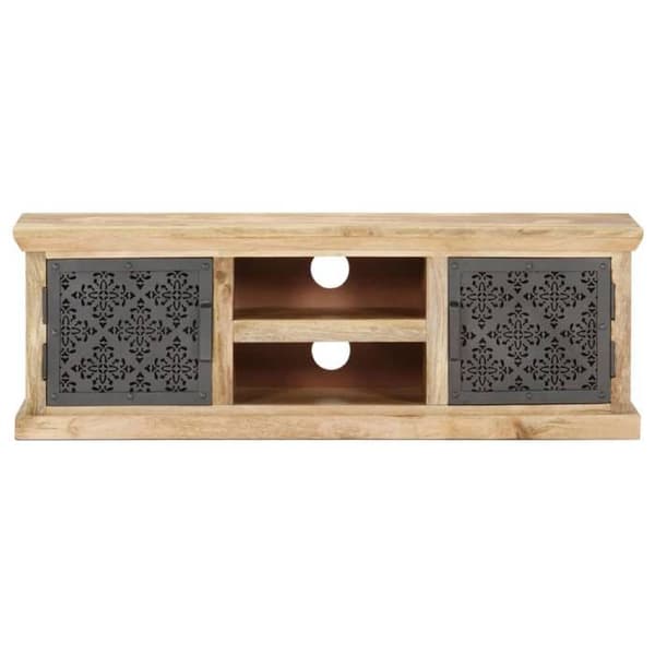 Maison Exclusive - TV-møbel med stålskabe 120x30x40 cm Mango træ Ej specificerat