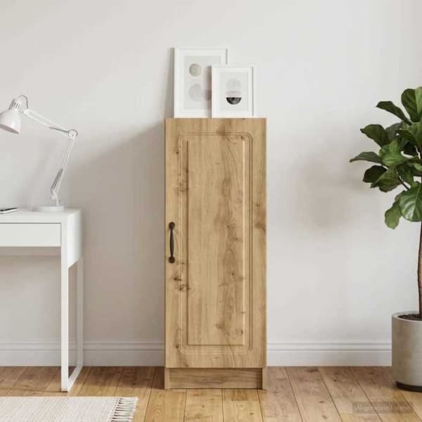Maison Exclusive - Buffet i egetræ, håndlavet 33 x 34,5 x 87 cm, ingeniørtræ