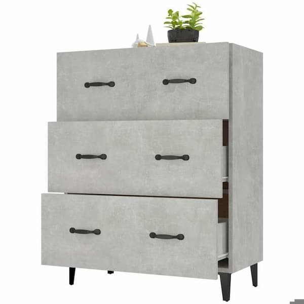 Maison Exclusive - Buffet grå beton 69,5x34x90 cm ingeniørtræ