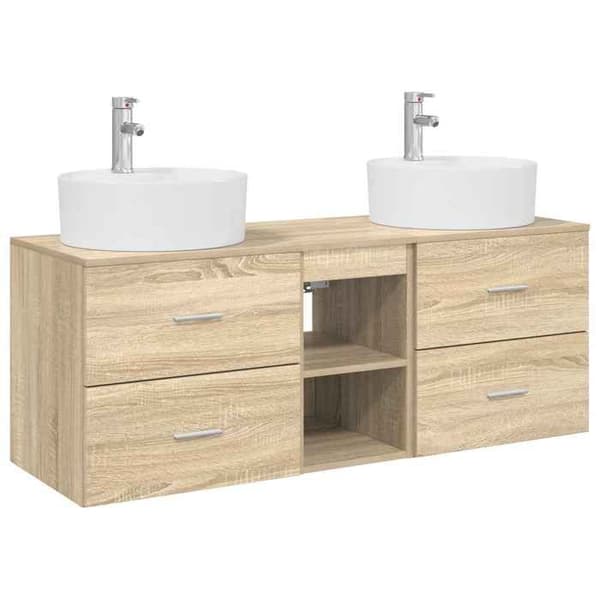 Maison Exclusive - Badeværelsesskabssæt 3 stk Sonoma Eg