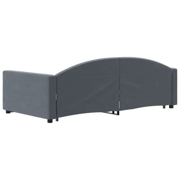 Dagsäng - EXKLUSIVT HUS - Utdragssäng 100x200 cm - Mörkgrå sammet - Lattsängbotten - 2 platser Mörkgrå