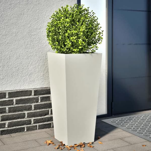Maison Exclusive - Blomlådor 2 st vit 35x35x75 cm stål