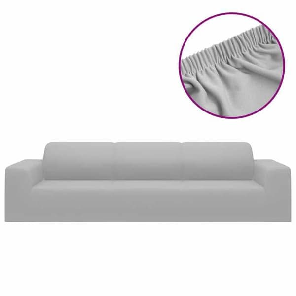 Maison Exclusive - Udvidelig sofaovertræk til 4 personer Grå Jersey af polyester