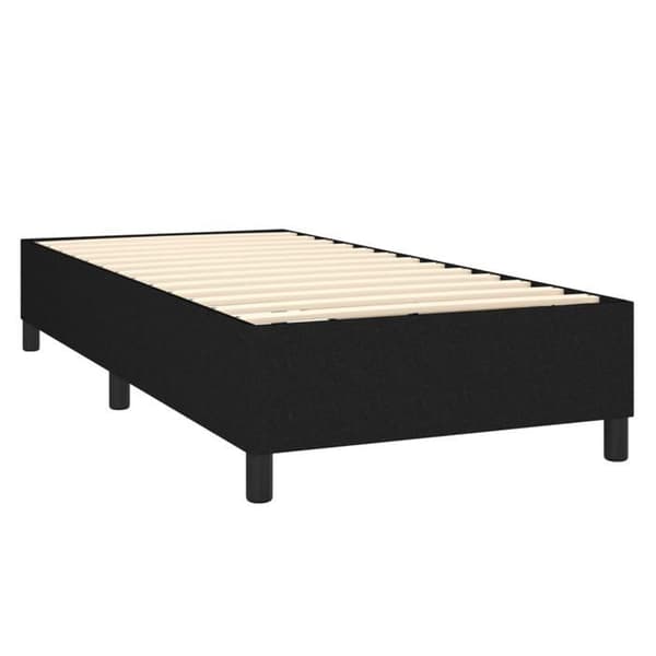 Maison Exclusive - Sengebund med lameller, madras og LED Sort 80x200cm Stof