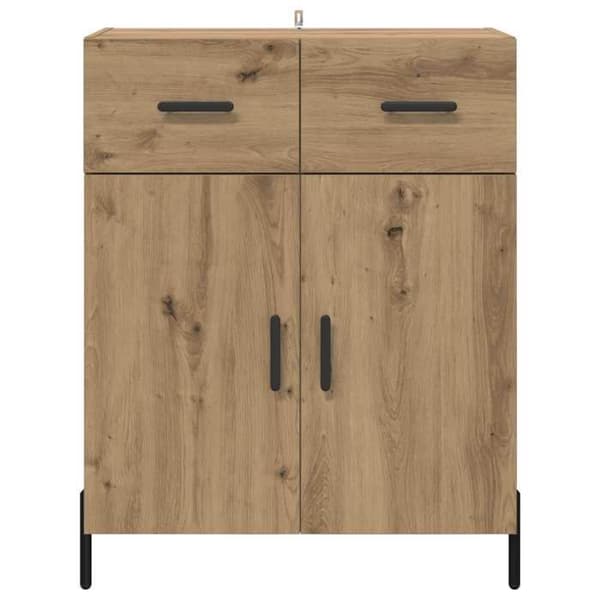 Maison Exclusive - Buffet i håndlavet egetræ 69,5 x 34 x 90 cm Ingeniørtræ Ek