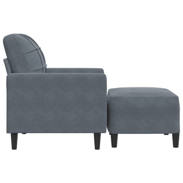 Maison Exclusive - Fåtölj med fotpall Mörkgrå 60 cm Sammet Mörkgrå