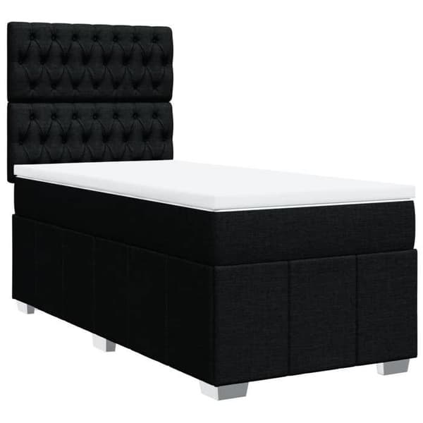 Sengestel med madras - Eksklusiv Hus - 90x200 cm - Sort - Lamelseng