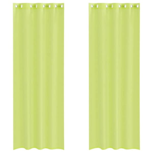 Verho - MAISON EXCLUSIVE - 140 x 300 cm - Omenanvihreä - 2 kpl - Renkaat 8 grönt äpple