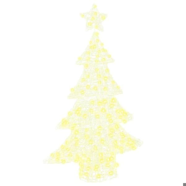 Julepynt - EKSKLUSIV HUS - Træ 100 LED - Varm hvid - 120 cm - Akryl Vit varm