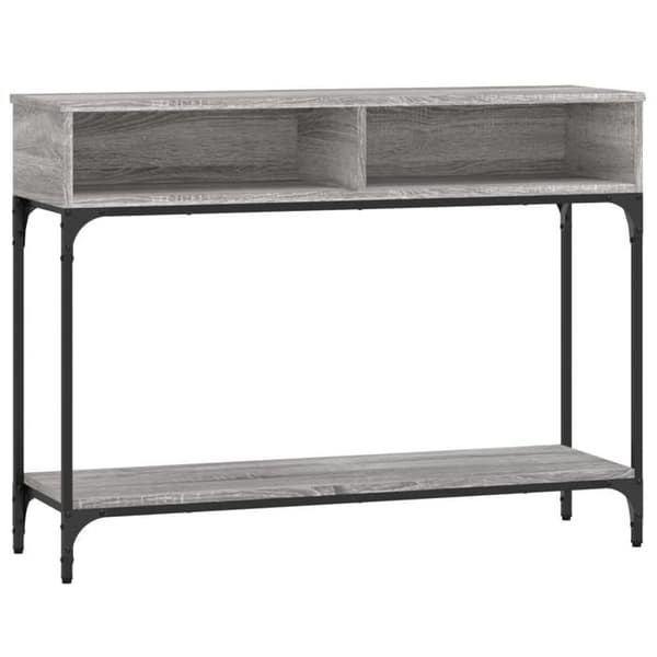 Bordskonsol - MAISON EXCLUSIVE - Sonoma grå 100x30,5x75 cm - Ingenjörsträ - Metallram - Väggmontering Sonoma grå