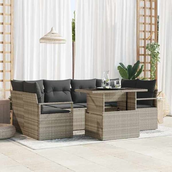 Maison Exclusive - 7-osainen puutarhakalustesarja 6-hengen