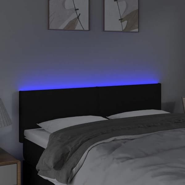Maison Exclusive - LED-päätymustalla 144x5x78/88 cm kankaalla Svart