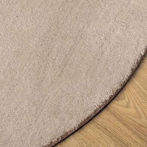 Maison Exclusive - HUARTE tæppe med bløde korte hår og vaskbart sand Ø 80 cm Sand