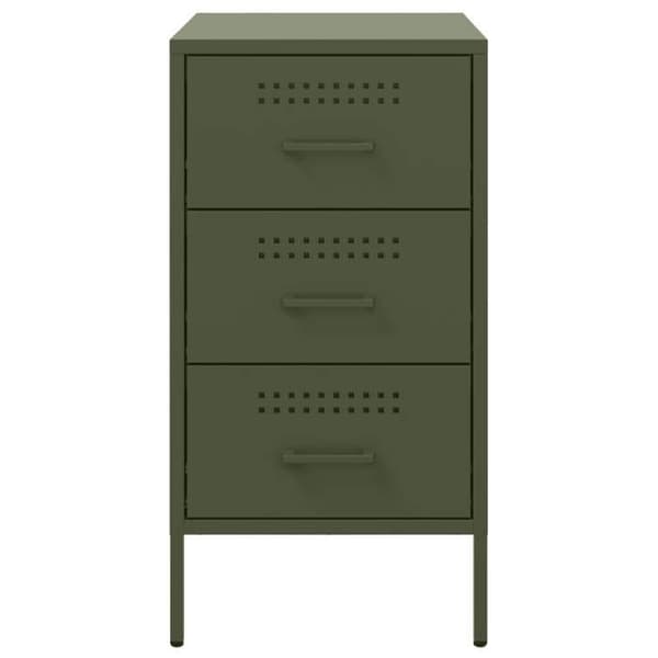 Maison Exclusive - Yöpöydät 2 kpl oliivinvihreä 36x39x68 cm teräs
