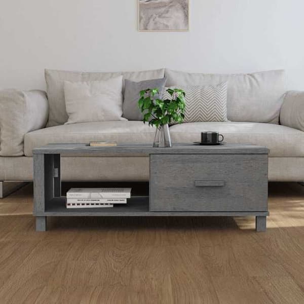 Maison Exclusive - Alustatabletti HAMAR Tummanharmaa 100x55x35 cm Massiivipuu mänty