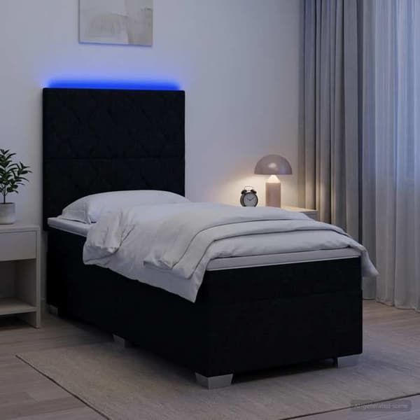 Maison Exclusive - Boxspring seng med madras Sort 100 x 200 cm Stof