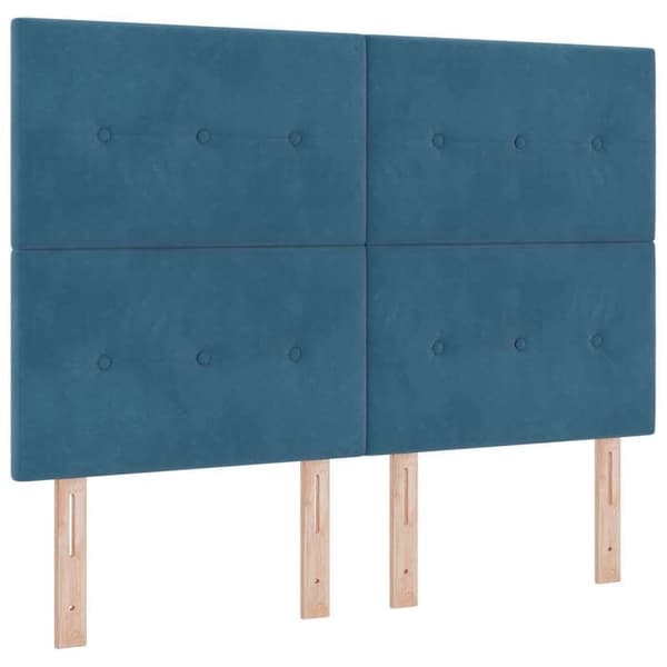 Maison Exclusive - Boxspring seng med madras Blå 140 x 200 cm Velour
