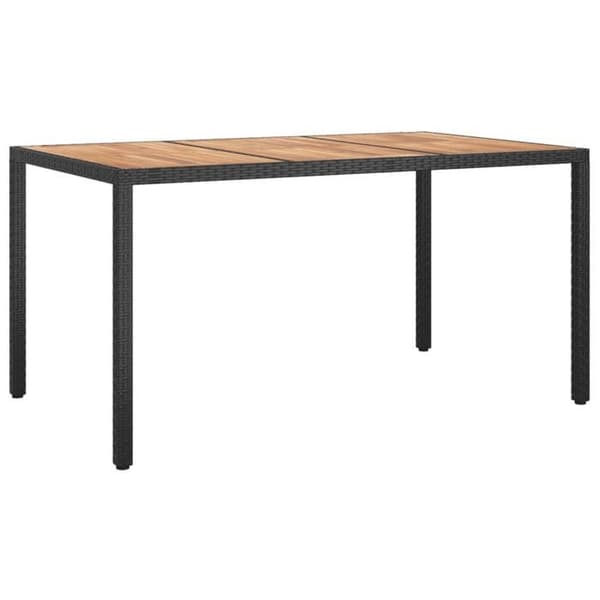 Maison Exclusive - Trädgårds matsalsset med kuddar 7 delar Svart flätad resin