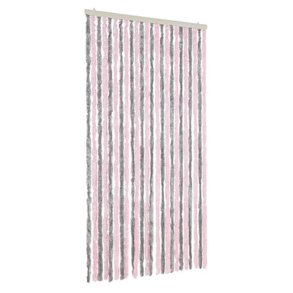 Maison Exclusive - Harmaa hopeinen ja vaaleanpunainen hyttysverkko 100x200 cm chenille