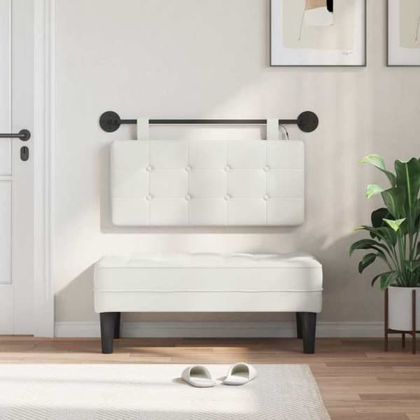 Maison Exclusive - Hängande sänggavel Vit Konstläder Vit