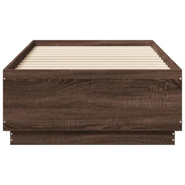 Maison Exclusive - Sengestel uden madras i brunt egetræ 75x190 cm