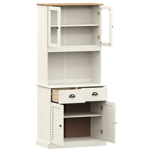 Maison Exclusive - Buffé hög VIGO vit 78x40x175 cm massiv furu