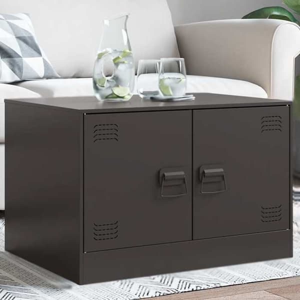 Bord - EKSKLUSIV HUS - 67x50x44 cm - Sort - Koldvalset stål - Stor opbevaring Svart