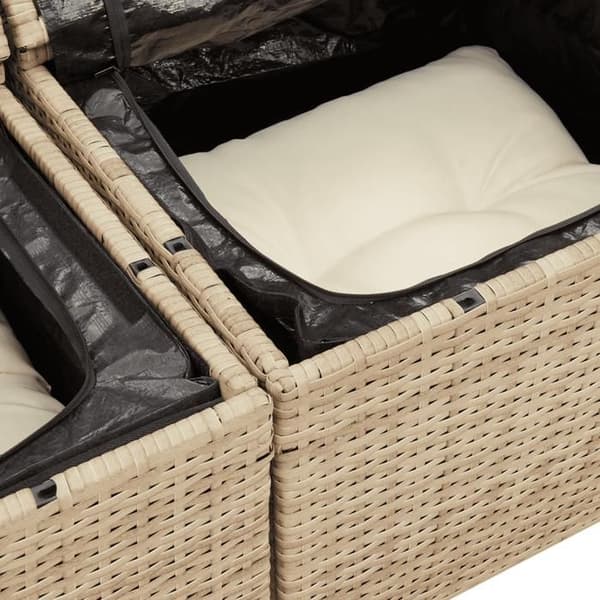 Maison Exclusive - Trädgårdsmöbler med kuddar 3 delar beige flätad resin beige