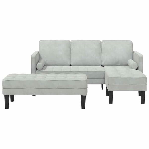 Maison Exclusive - 2-delars Soffgrupp i Ljusgrå Polyester Ljusgrått