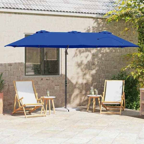Maison Exclusive - Parasol 372 x 198 x 243 cm Polyester og Aluminium Azur