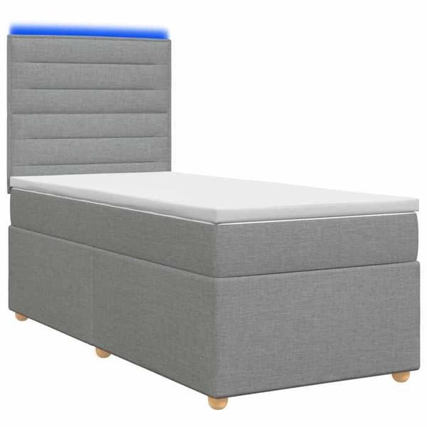 Maison Exclusive - Boxspring seng med madras Lys grå 100 x 200 cm Stof Ljusgrått