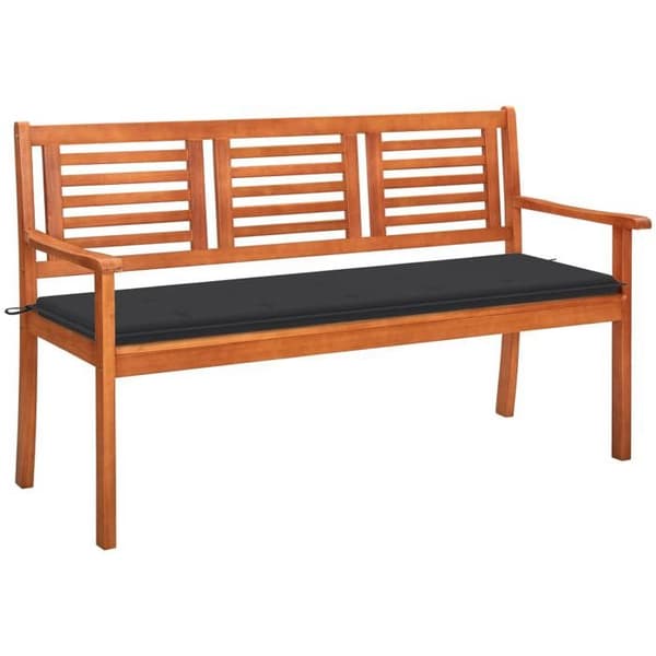 Maison Exclusive - Bænk til haven 3 pladser med pude 150 cm Eucalyptus træ