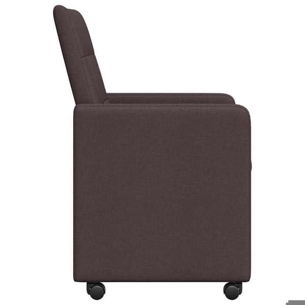 Maison Exclusive - Matstolar med hjul 2 st mörkbrun tyg