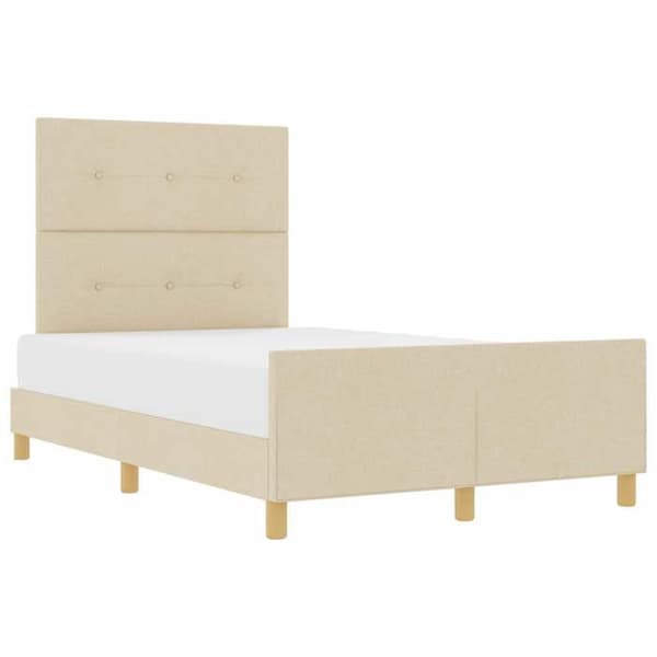 Maison Exclusive - Sengestel med hovedgærde Creme 120 x 200 cm stof