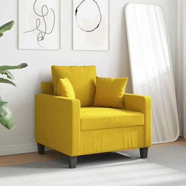 Maison Exclusive - Vaaleankeltainen nojatuoli 60 cm Kangas