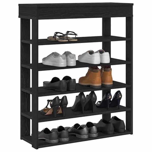 Maison Exclusive - Skohylde sort 80x30x98 cm ingeniørtræ