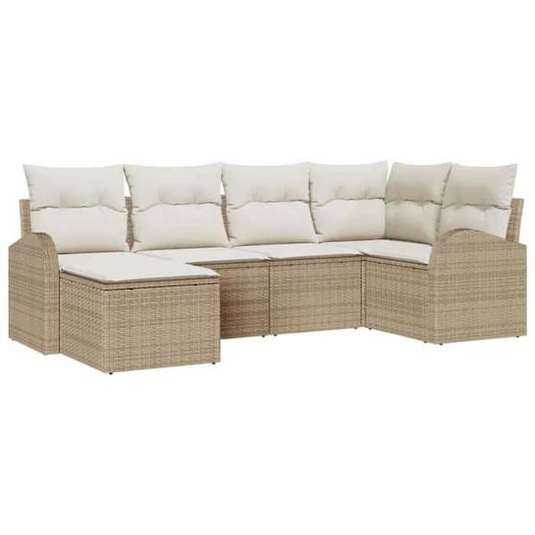 Havemøbler - MAISON EXCLUSIVE - Sæt med 6 dele - Beige - Polyrotin & stål - Modulær beige