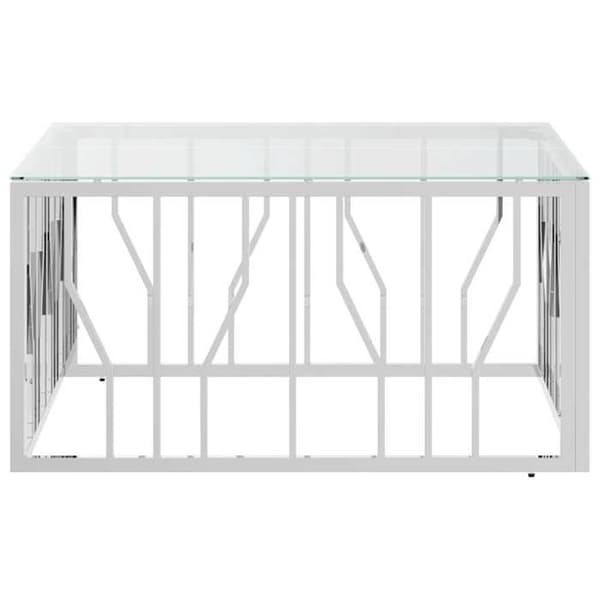 Maison Exclusive - Sofabord 80x80x40 cm rustfrit stål og glas