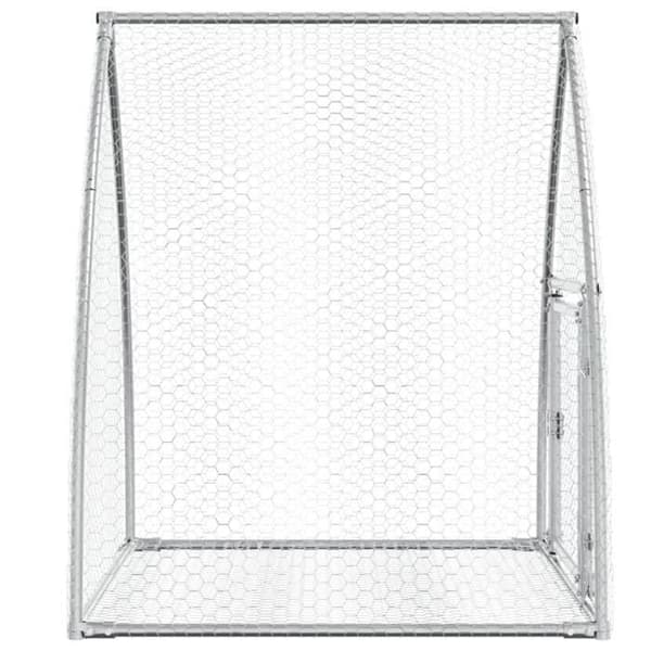 Klapper til små dyr - EKSKLUSIV HUS - 105x100x120 cm - Galvaniseret stål - Ventileret net - Låselig dør Silver