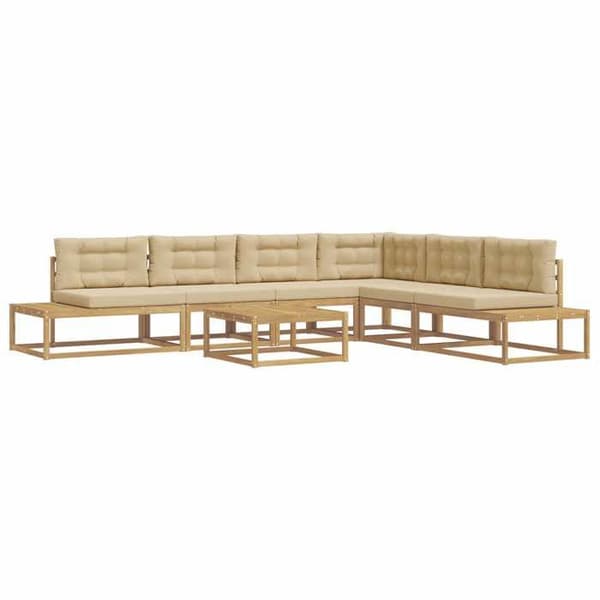 Maison Exclusive - 7-delars utomhussoffset i polyester vit