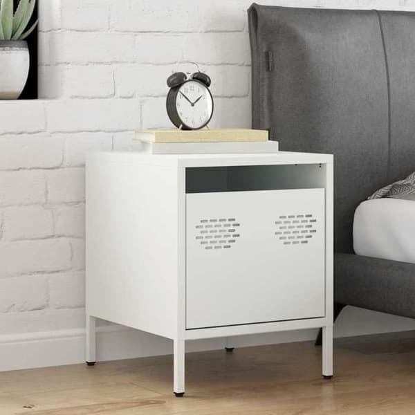 Maison Exclusive - Sängbord vit 35x39x43,5 cm stål